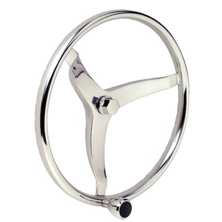 Seachoice Stainless Steel Sports Steering Wheel With Turning Knob 28481